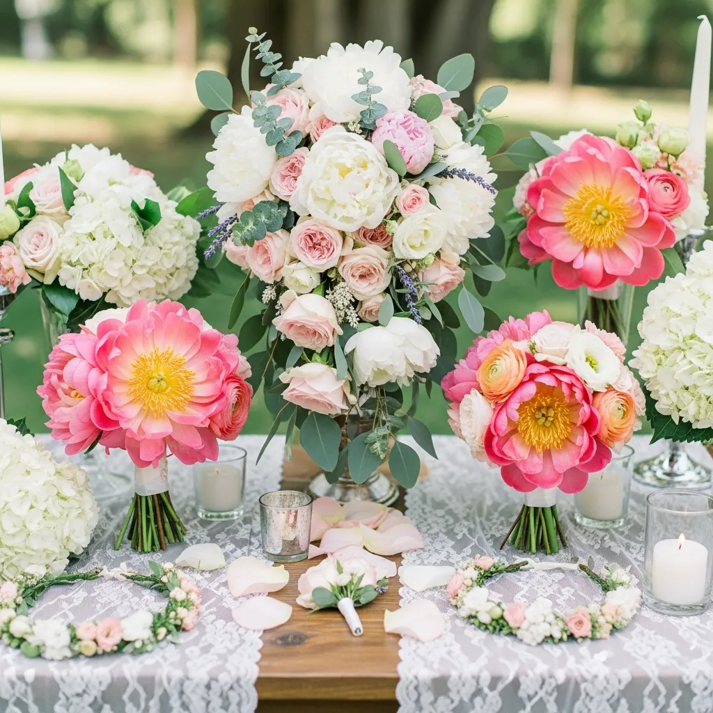 Bryllupsblomster og buketter